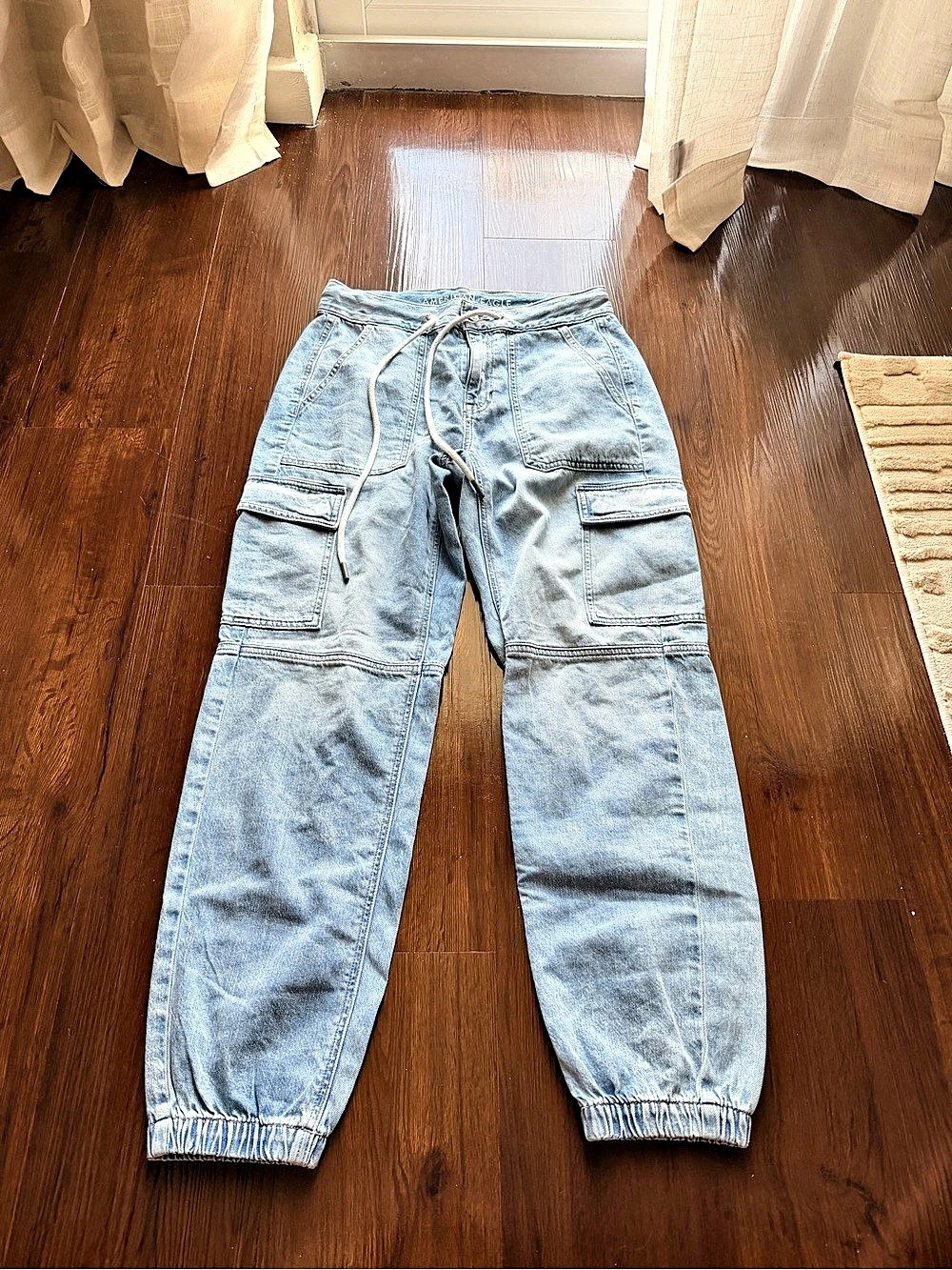 American Eagle AE Stretch Cargo Jogger Cargo Joggers in Blue Size 4 NWT